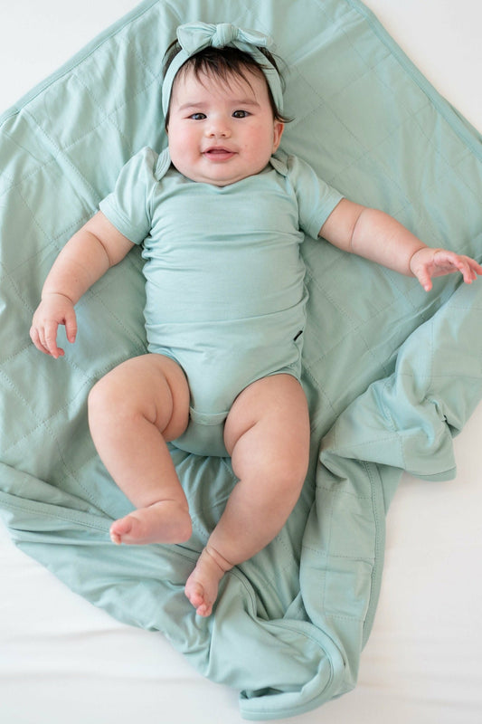 Bamboo Baby Blanket in Sage Green | Kyte Baby