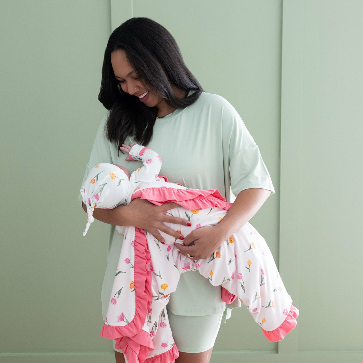 Ruffle Baby Blanket in Tulip 0.5 | Kyte Baby