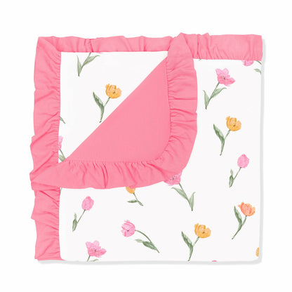 Ruffle Baby Blanket in Tulip 0.5 | Kyte Baby