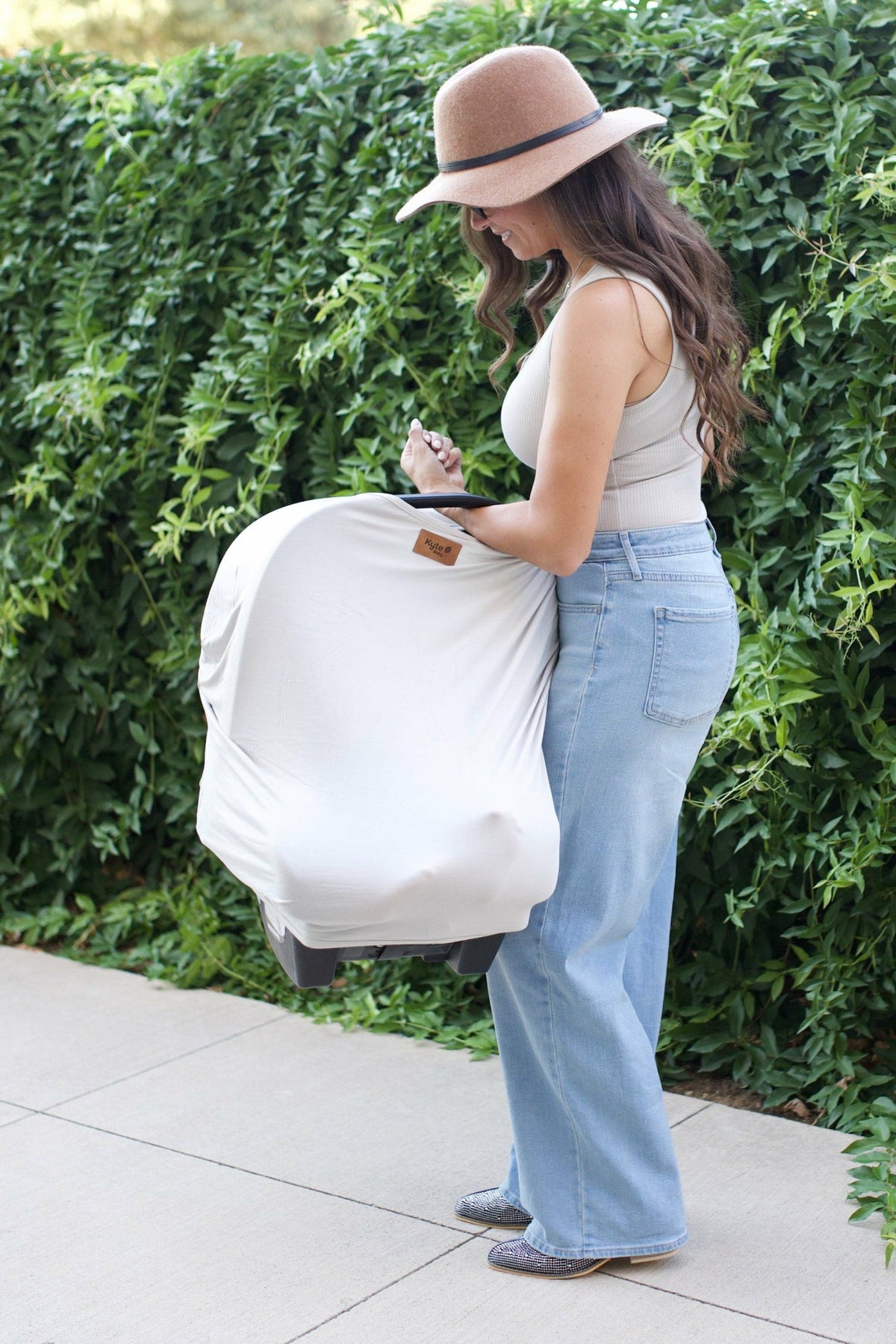Car Seat Cover in Oat | Kyte Baby