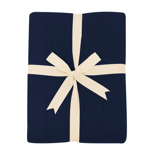 Adult Quilted Blanket in Navy | Kyte Baby