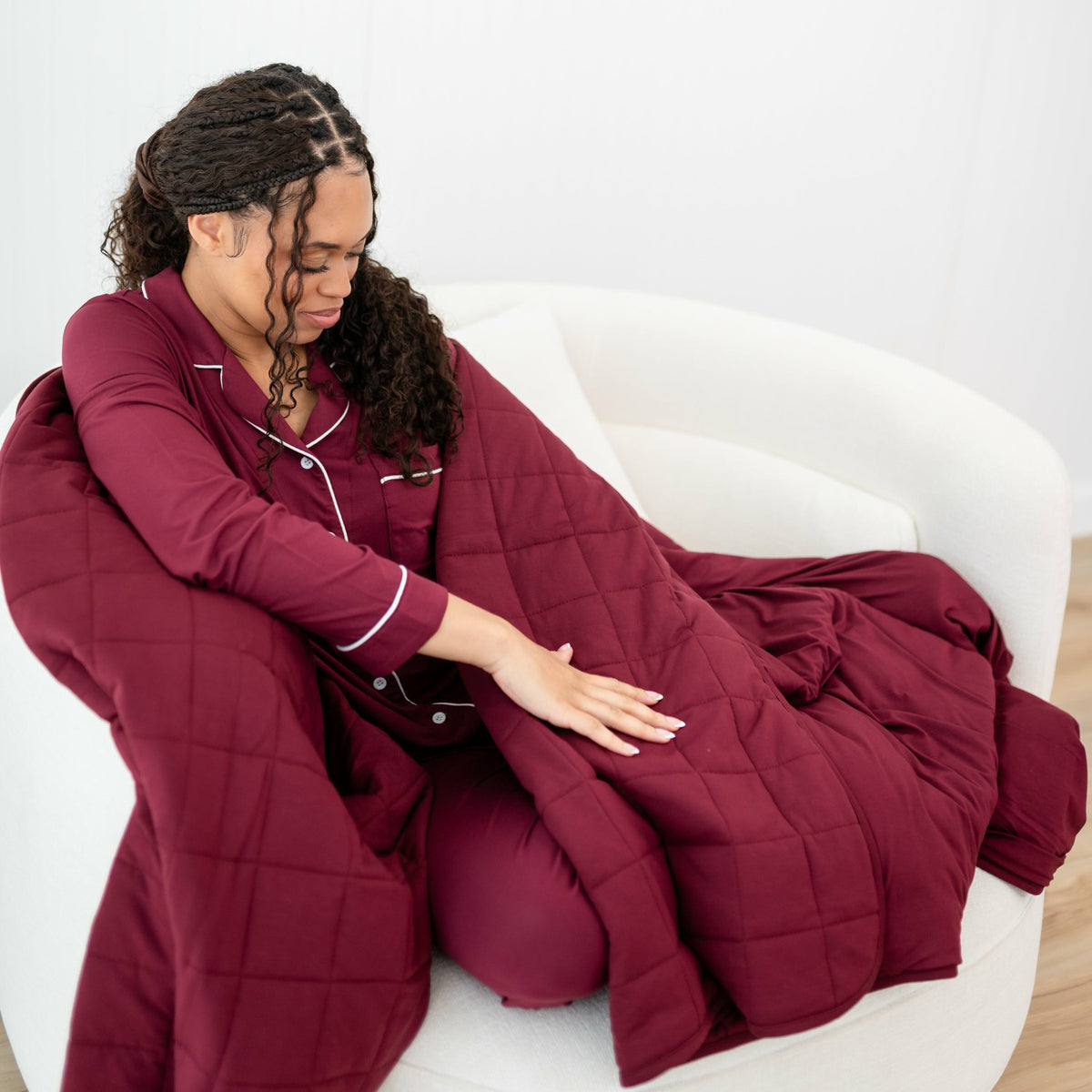 Adult Quilted Blanket in Burgundy 2.5 | Kyte Baby