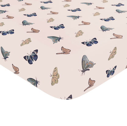 Twin Sheet in Blush Butterfly | Kyte Baby