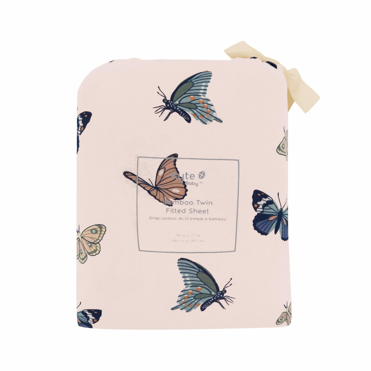 Twin Sheet in Blush Butterfly | Kyte Baby