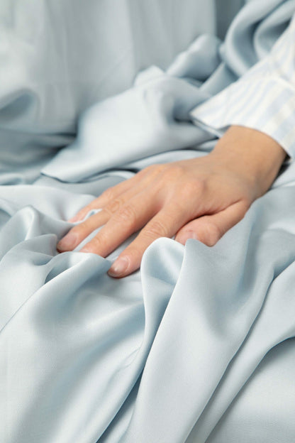 Bamboo Sateen Sheet Set in Ice | Kyte Baby
