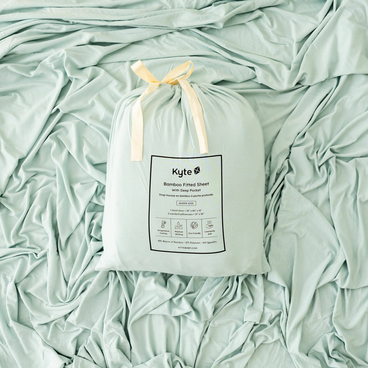 Fitted Sheet & Pillowcases Sage | Kyte Baby