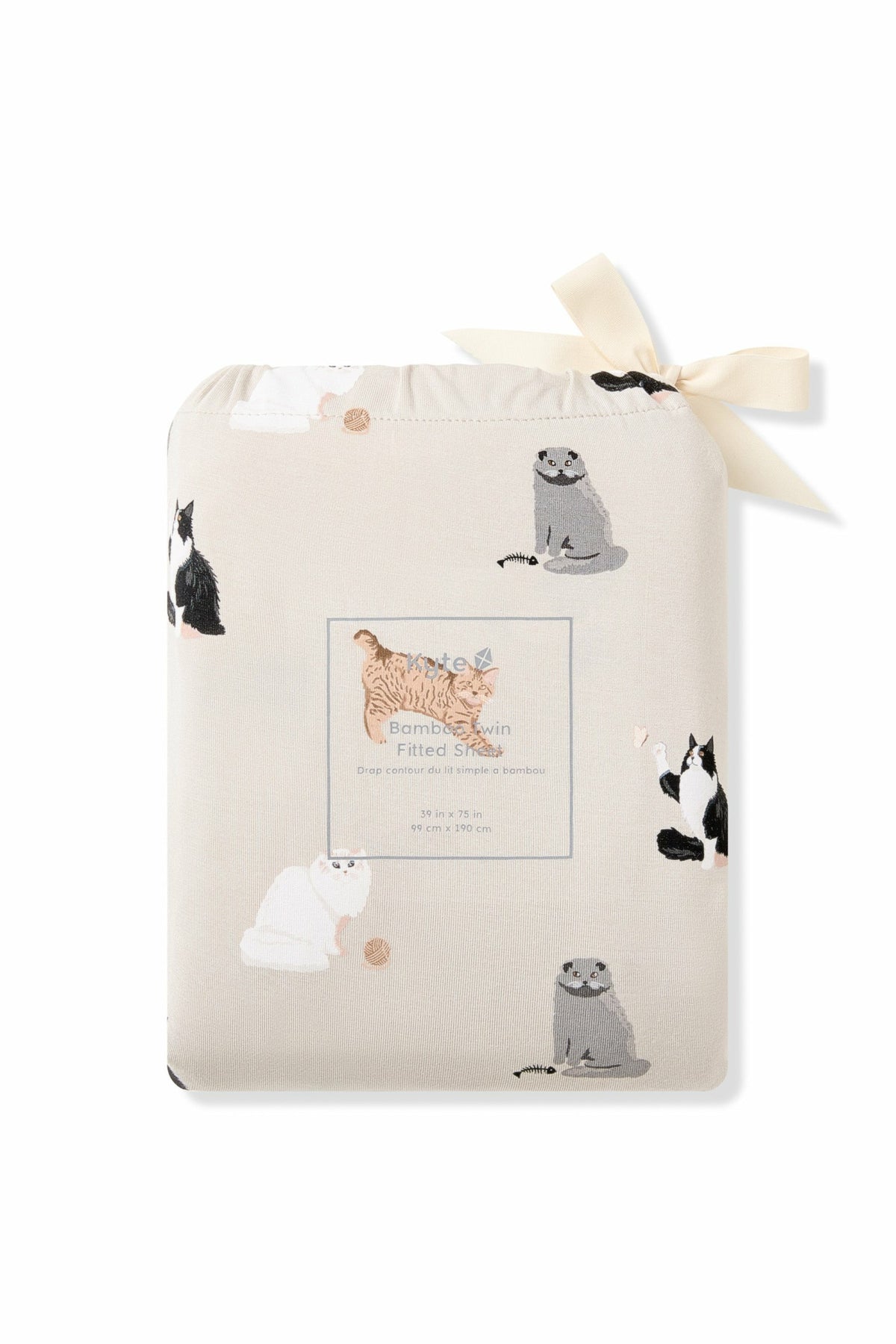 Twin Sheet in Fluffy Cat | Kyte Baby