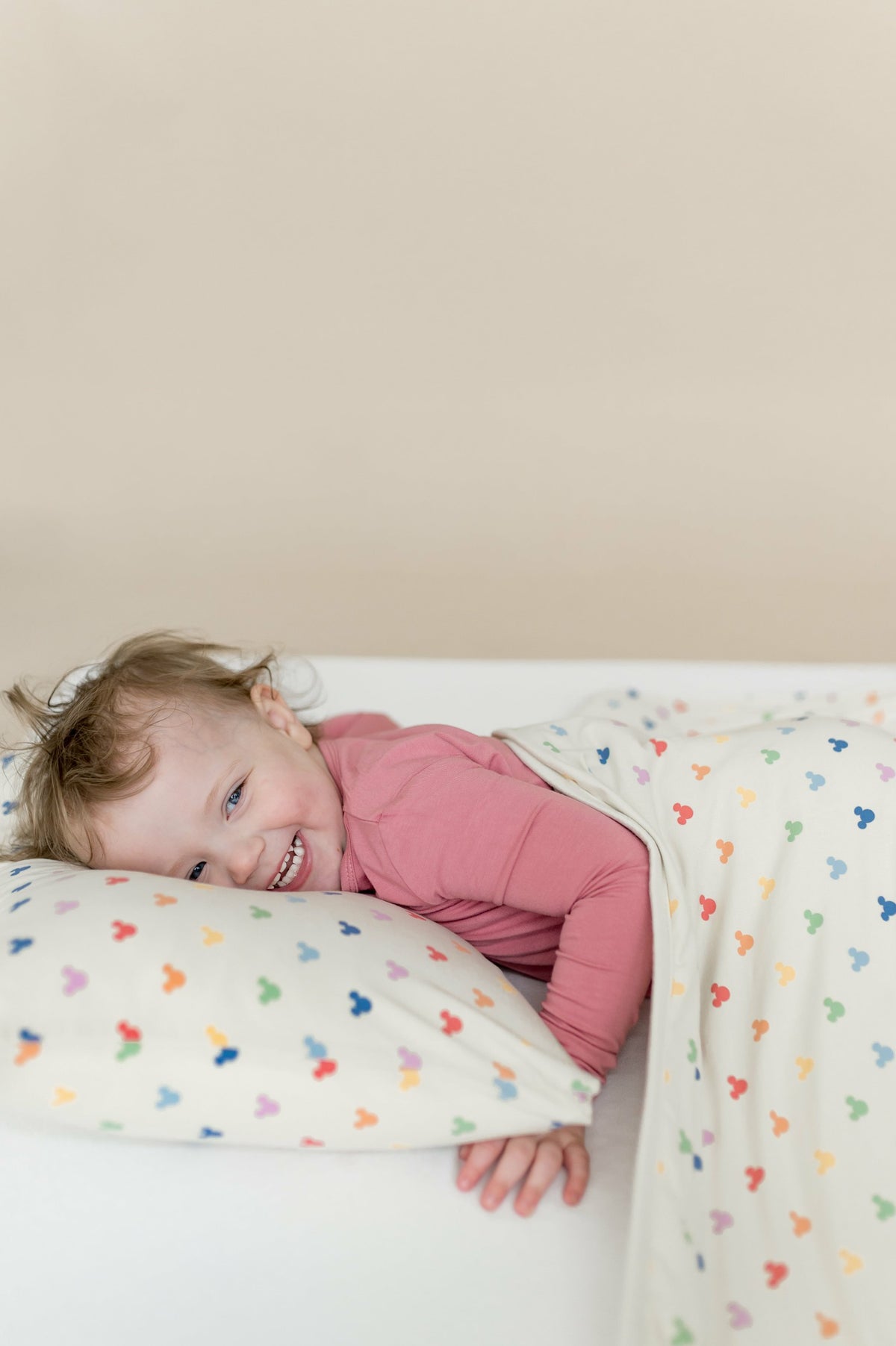 Toddler Pillowcase in Pastel Mickey Mouse | Kyte Baby