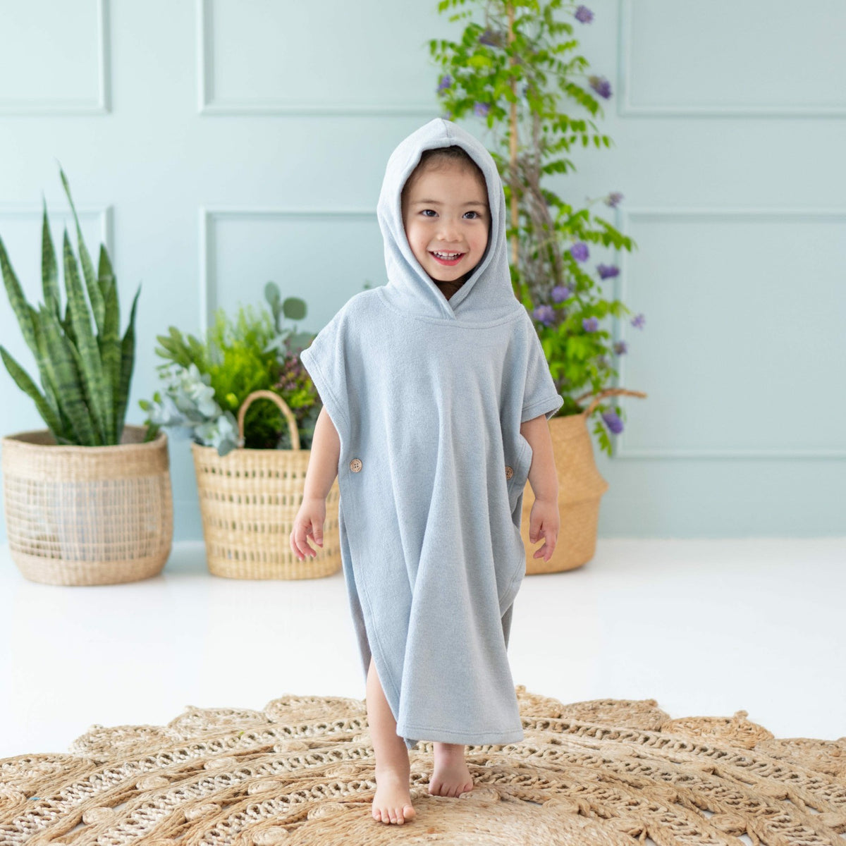 Swim Poncho in Fog | Kyte Baby
