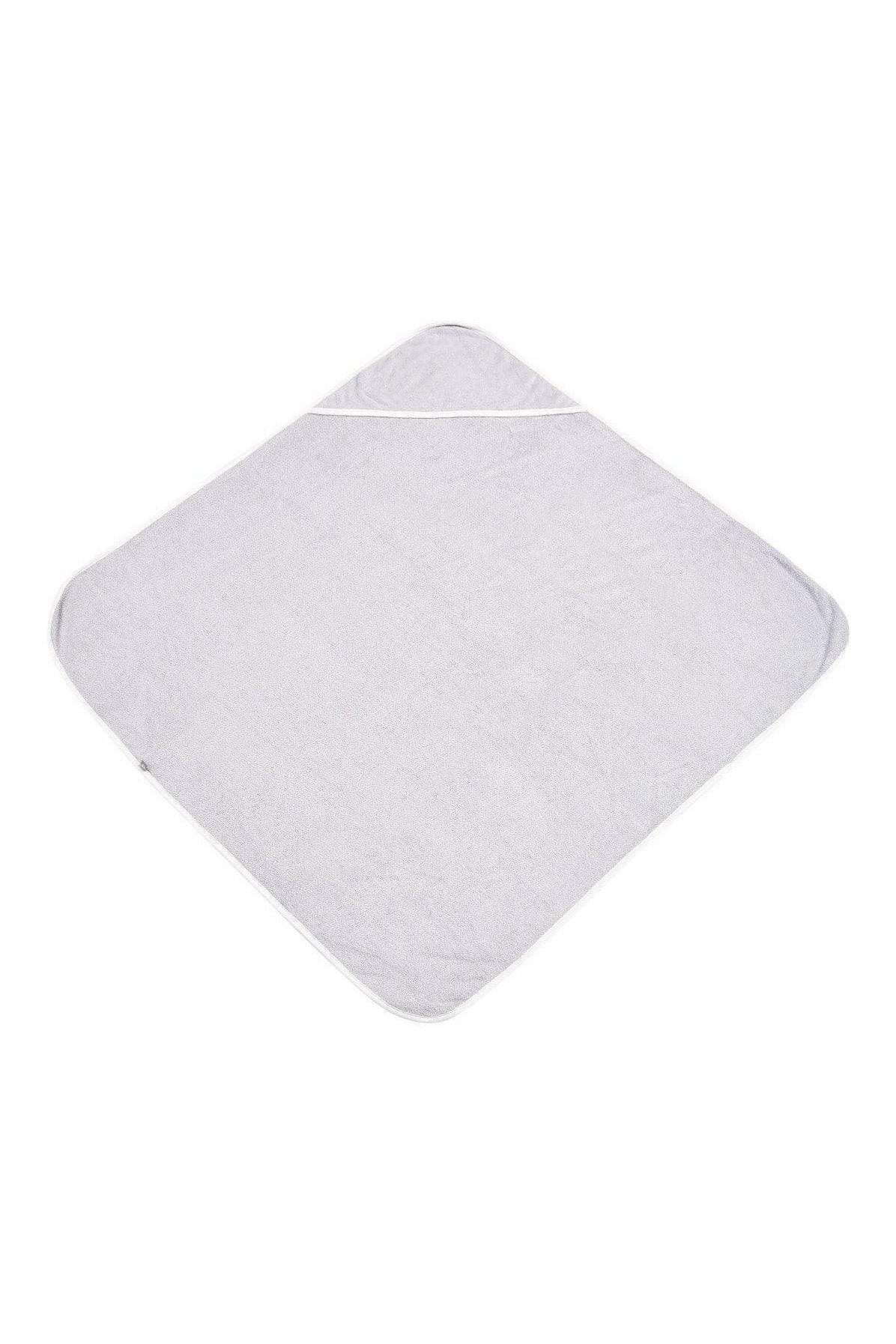 Bamboo Hooded Bath Towel in Storm Cloud Trim | Kyte Baby