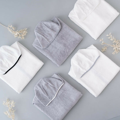 Toddler Hooded Bath Towel in Cloud Storm Trim | Kyte Baby