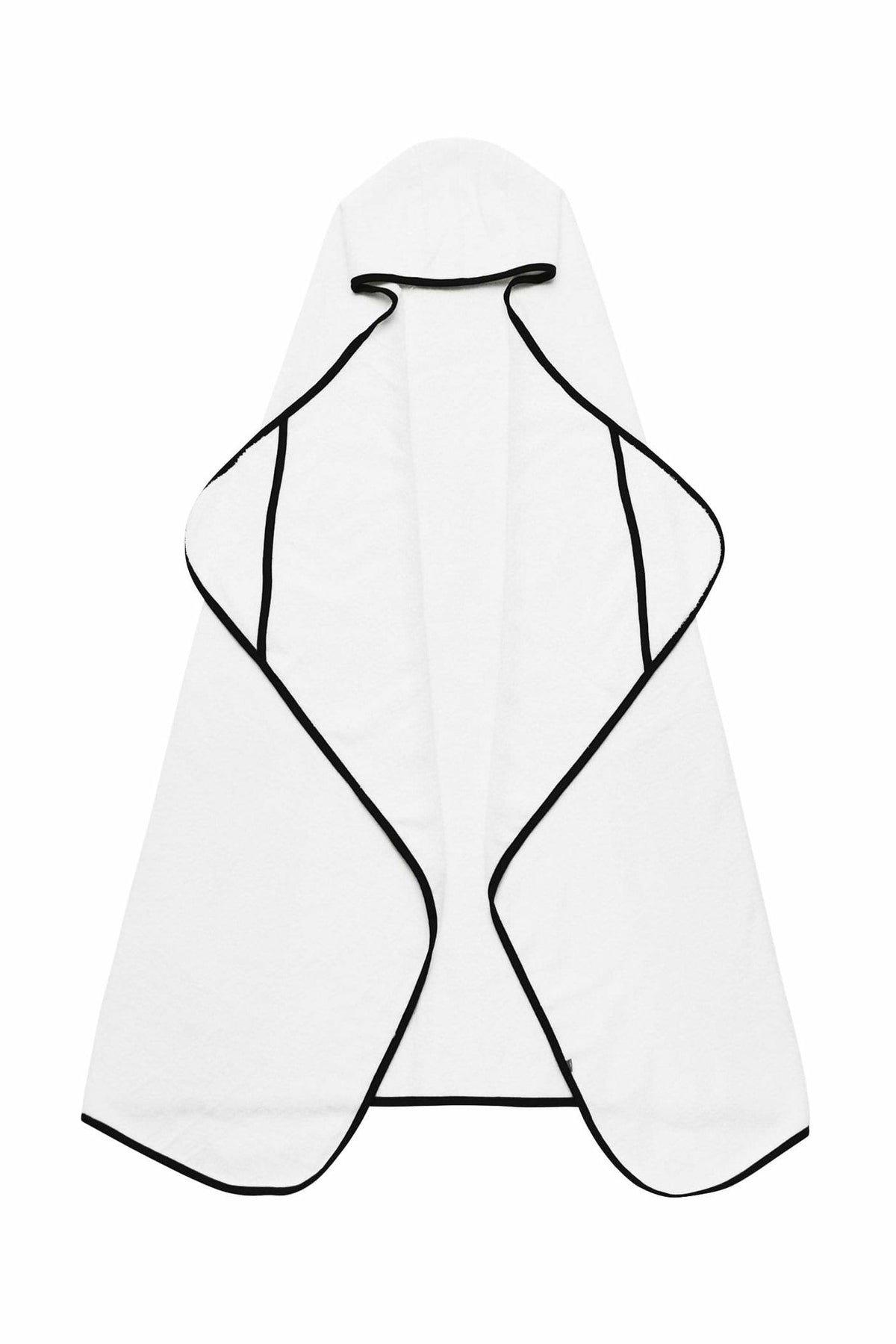 Toddler Hooded Bath Towel in Cloud with Midnight Trim | Kyte Baby