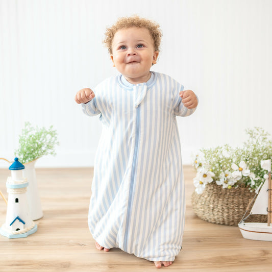 Sleep Bag Walker in Small Mist Stripe 1.0 | Kyte Baby