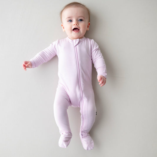 Zippered Footie in Thistle | Kyte Baby