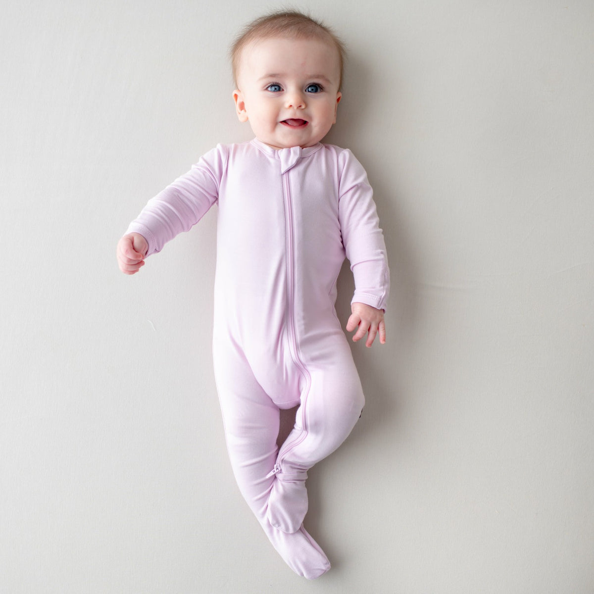Zippered Footie in Thistle | Kyte Baby