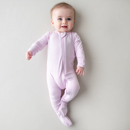 Zippered Footie in Thistle | Kyte Baby