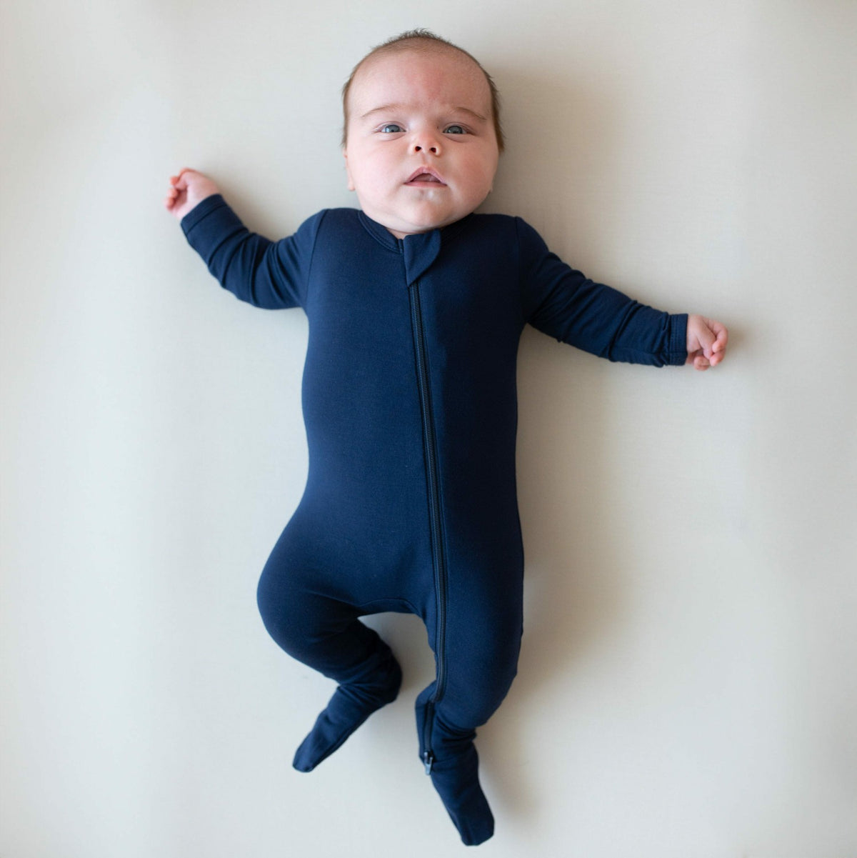 Zippered Footie in Navy | Kyte Baby