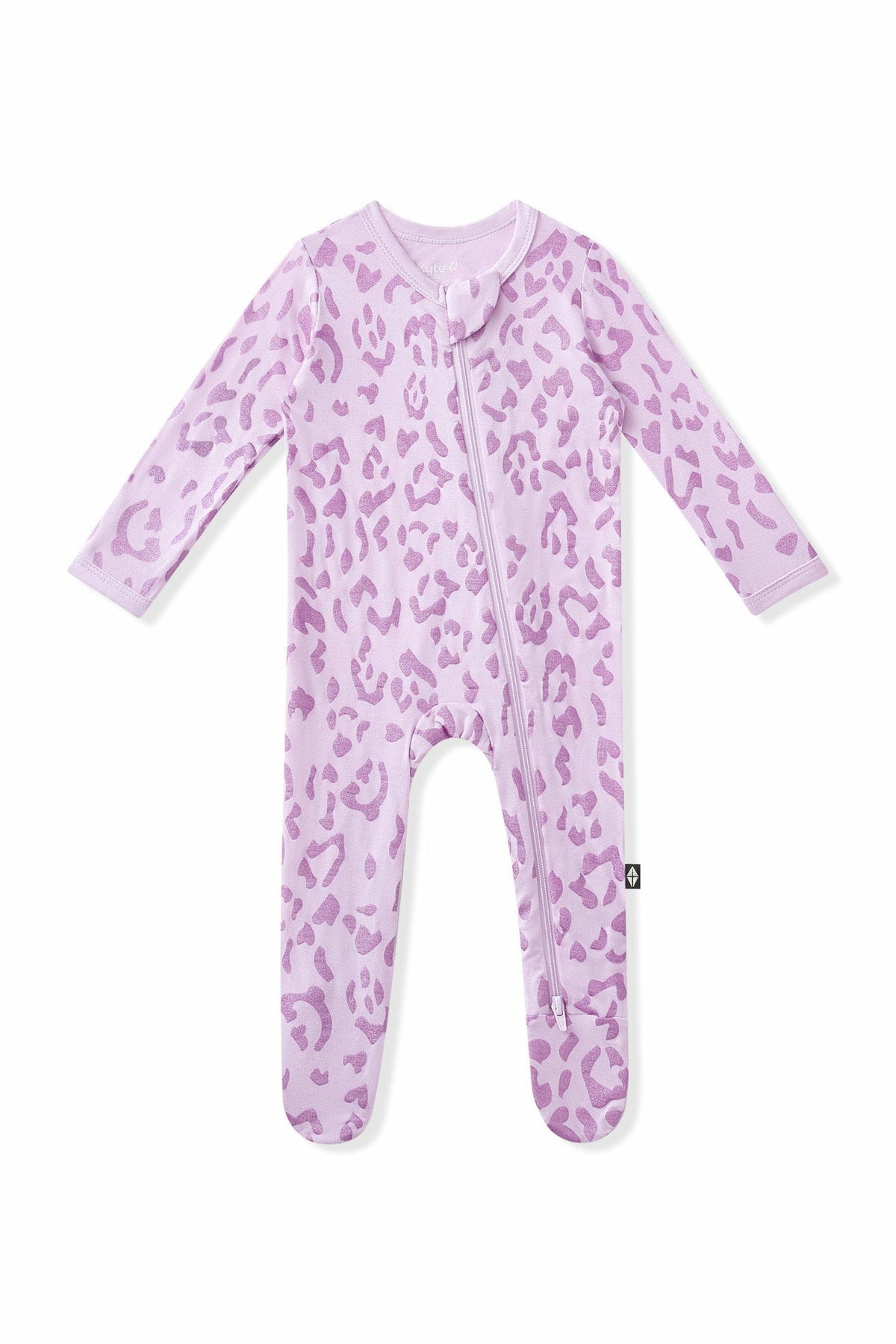 Zippered Footie in Thistle Leopard | Kyte Baby