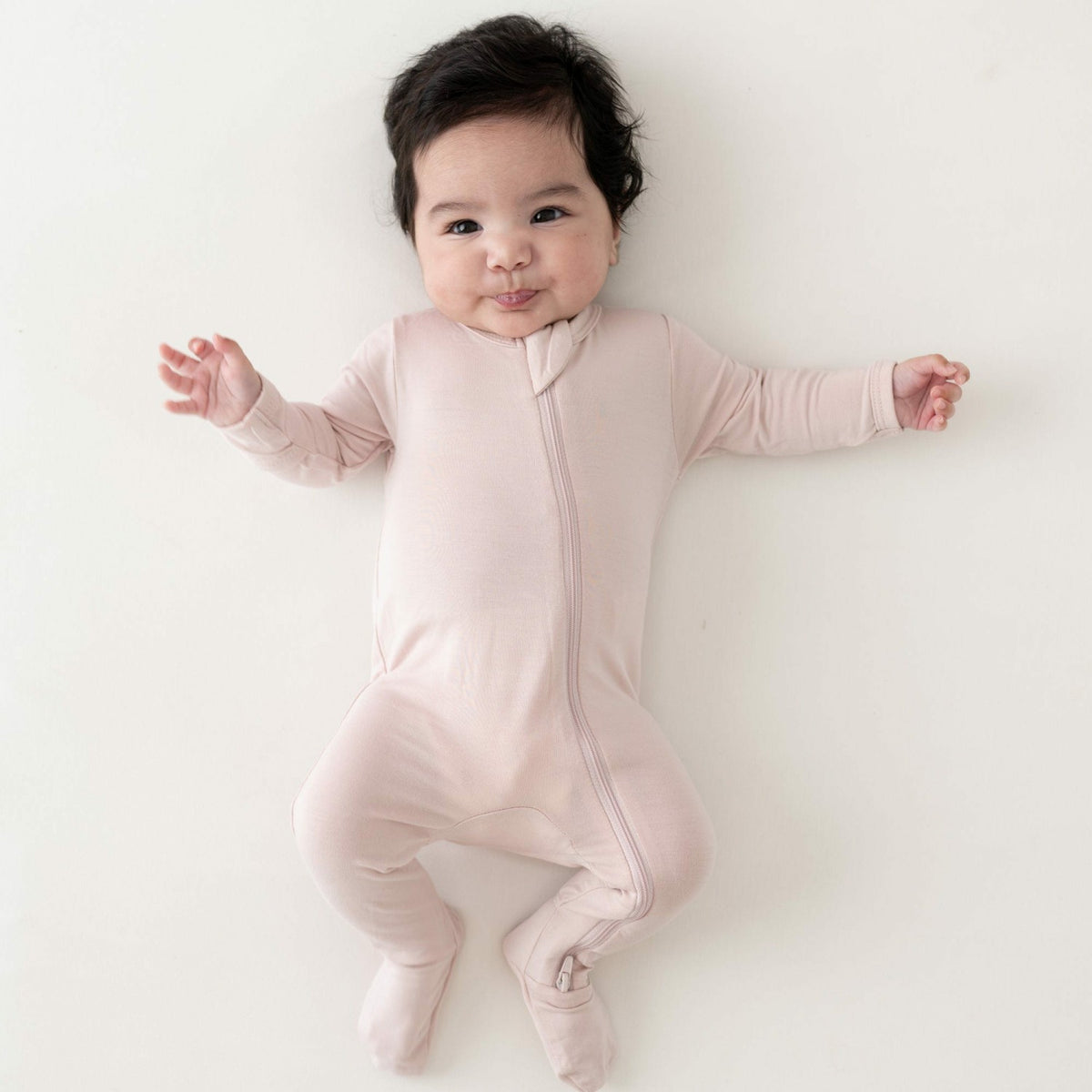 Zippered Footie in Blush | Kyte Baby