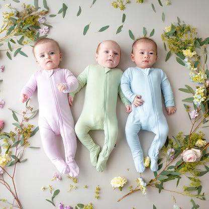Zippered Footie in Basil | Kyte Baby
