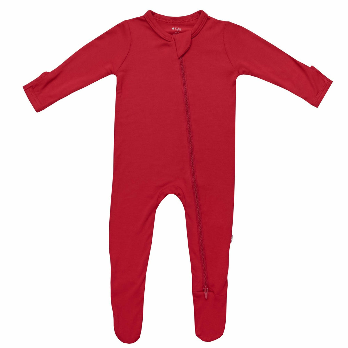 Zippered Footie in Cardinal | Kyte Baby