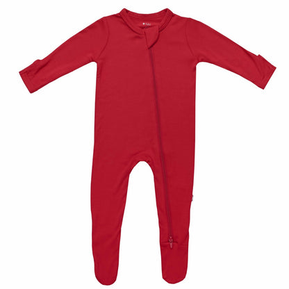 Zippered Footie in Cardinal | Kyte Baby