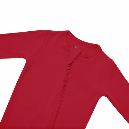 Zippered Footie in Cardinal | Kyte Baby