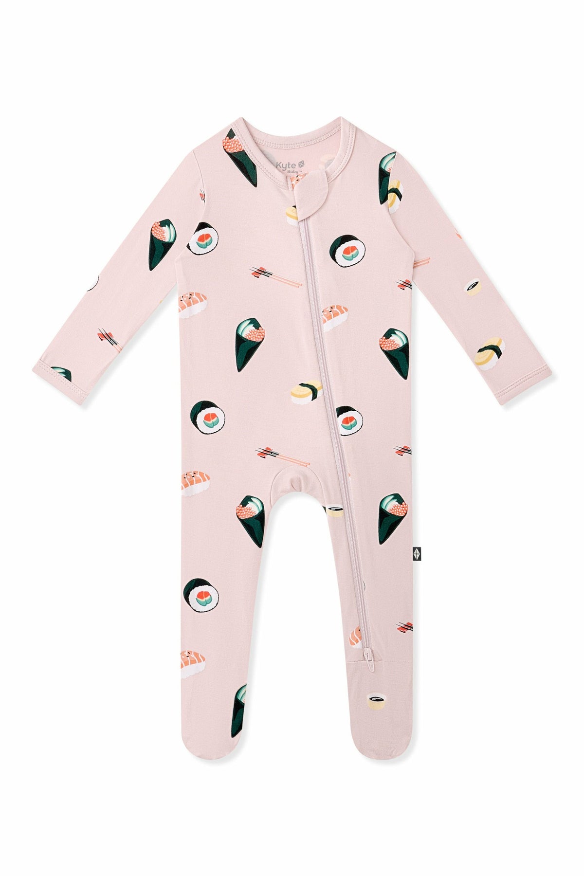 Zippered Footie in Blush Sushi | Kyte Baby