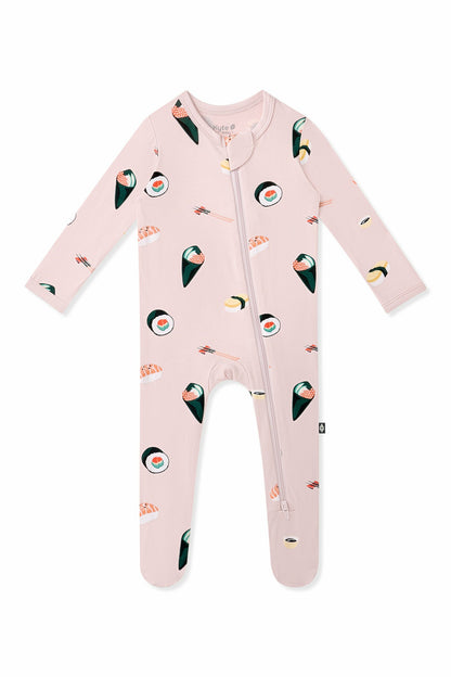Zippered Footie in Blush Sushi | Kyte Baby