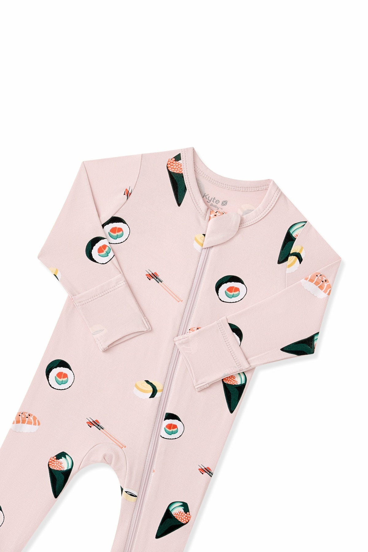 Zippered Footie in Blush Sushi | Kyte Baby