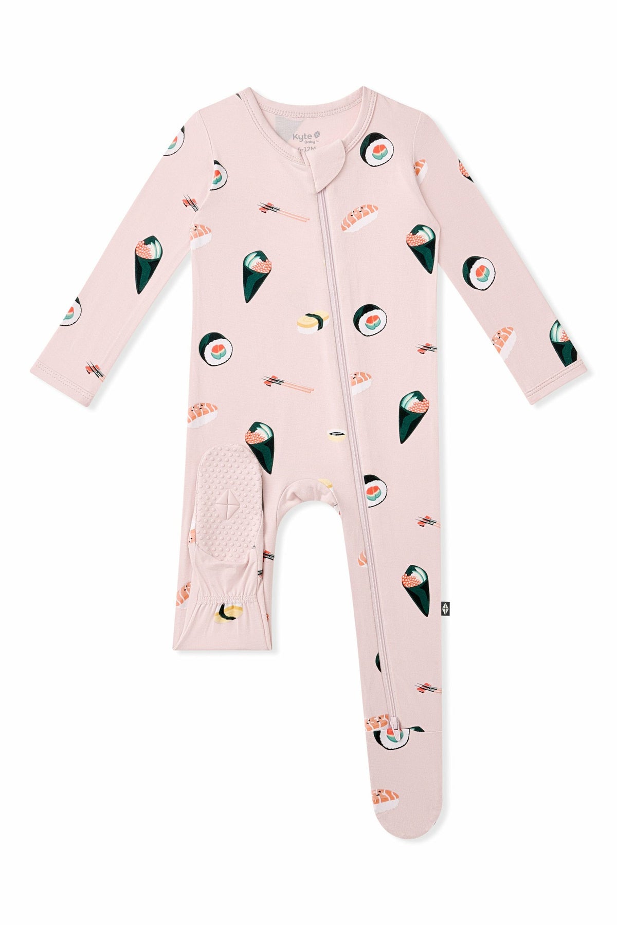Zippered Footie in Blush Sushi | Kyte Baby