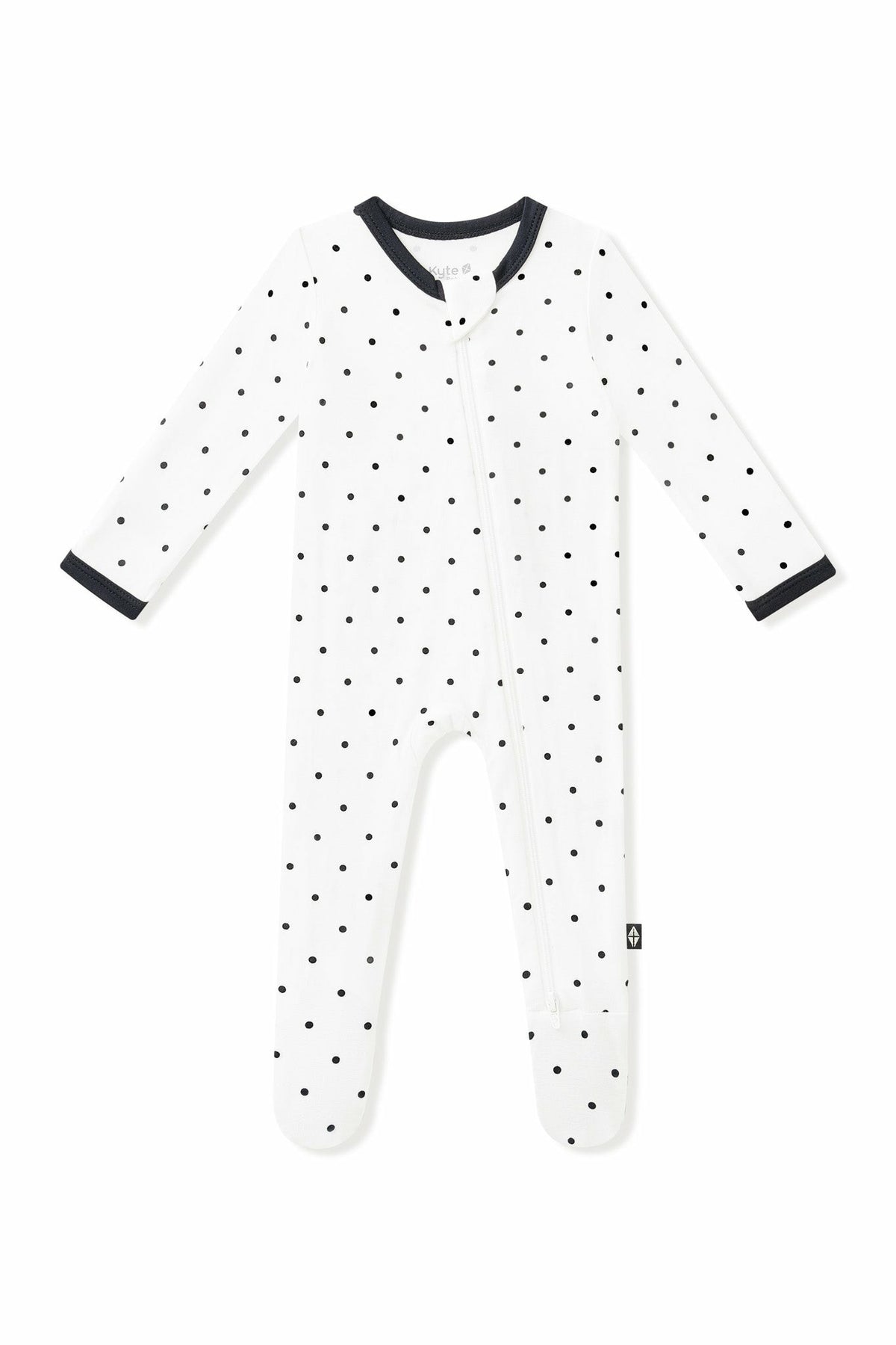 Zippered Footie in Midnight Polka Dot | Kyte Baby