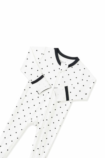 Zippered Footie in Midnight Polka Dot | Kyte Baby