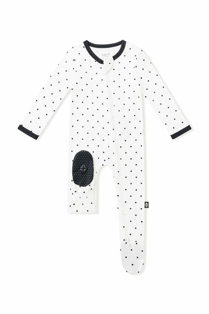 Zippered Footie in Midnight Polka Dot | Kyte Baby
