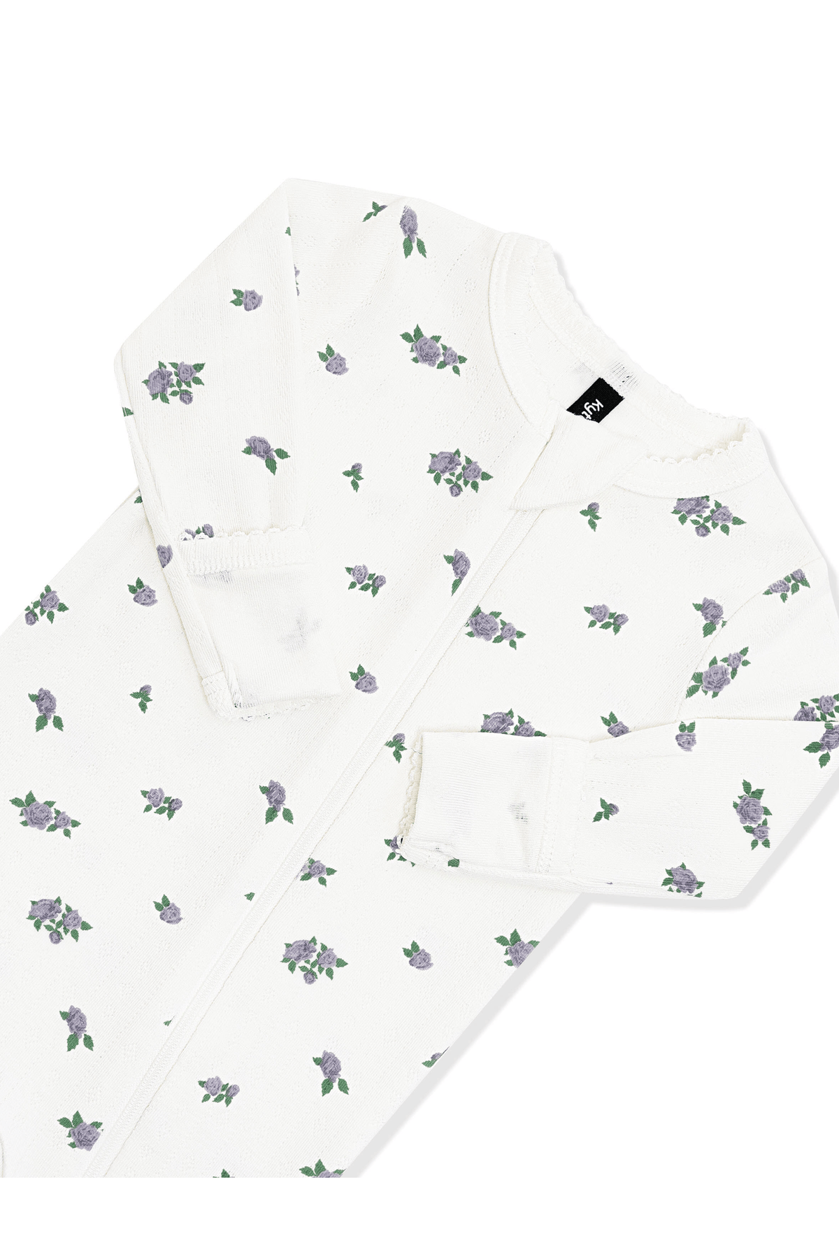 Pointelle Zippered Footie in Spray Rose | Kyte Baby