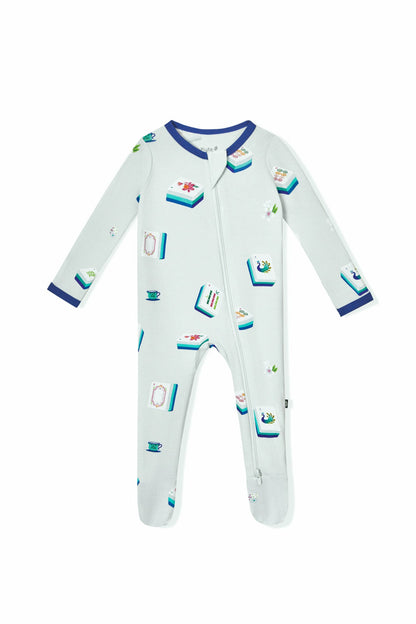 Zippered Footie in Dew Mahjong | Kyte Baby
