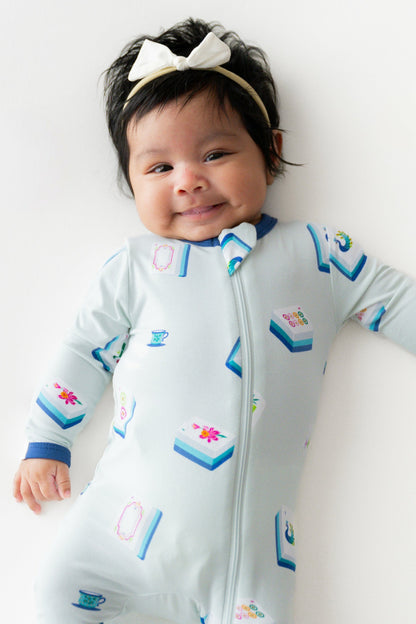 Zippered Footie in Dew Mahjong | Kyte Baby