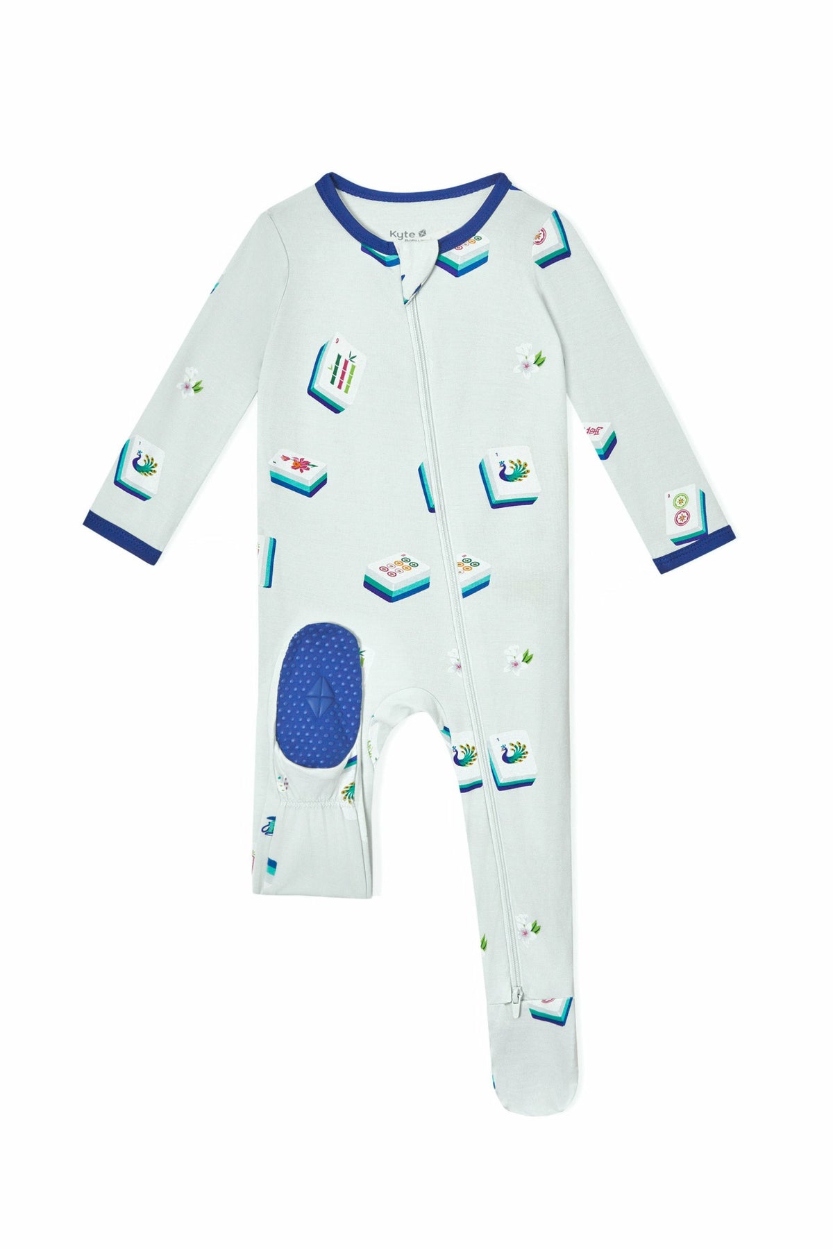 Zippered Footie in Dew Mahjong | Kyte Baby