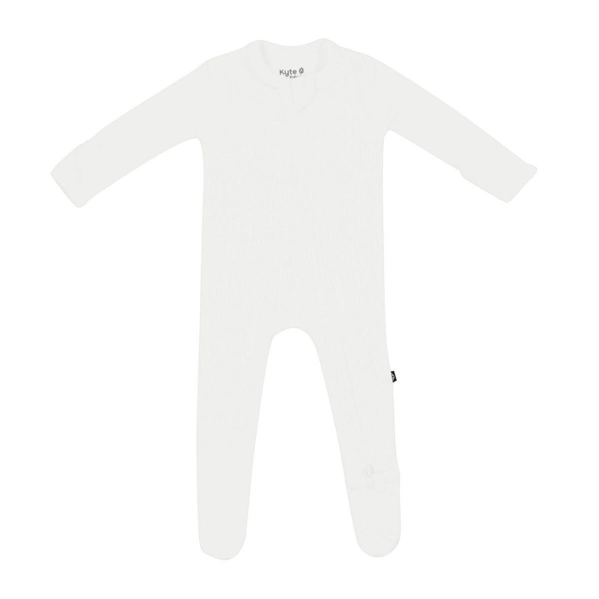 Ribbed Zipper Footie in Cloud | Kyte Baby