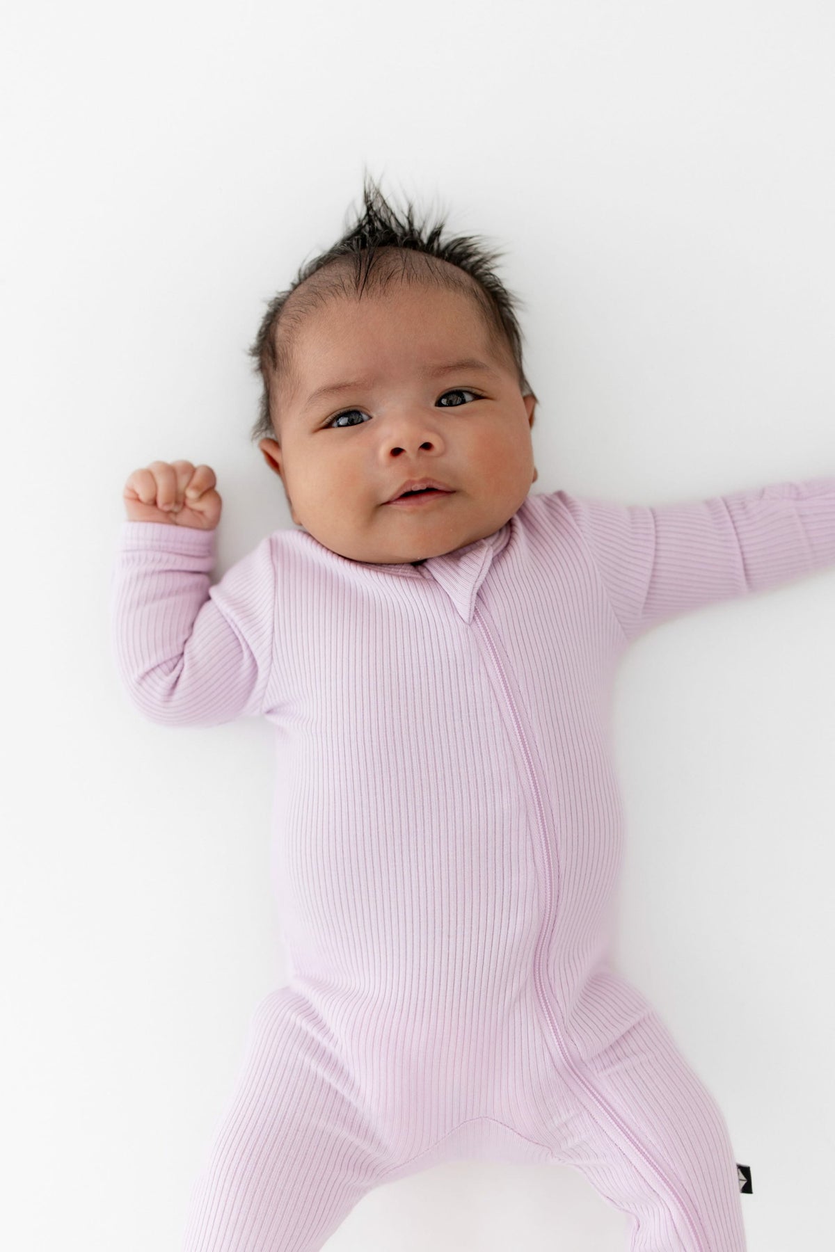Ribbed Zipper Footie in Thistle | Kyte Baby