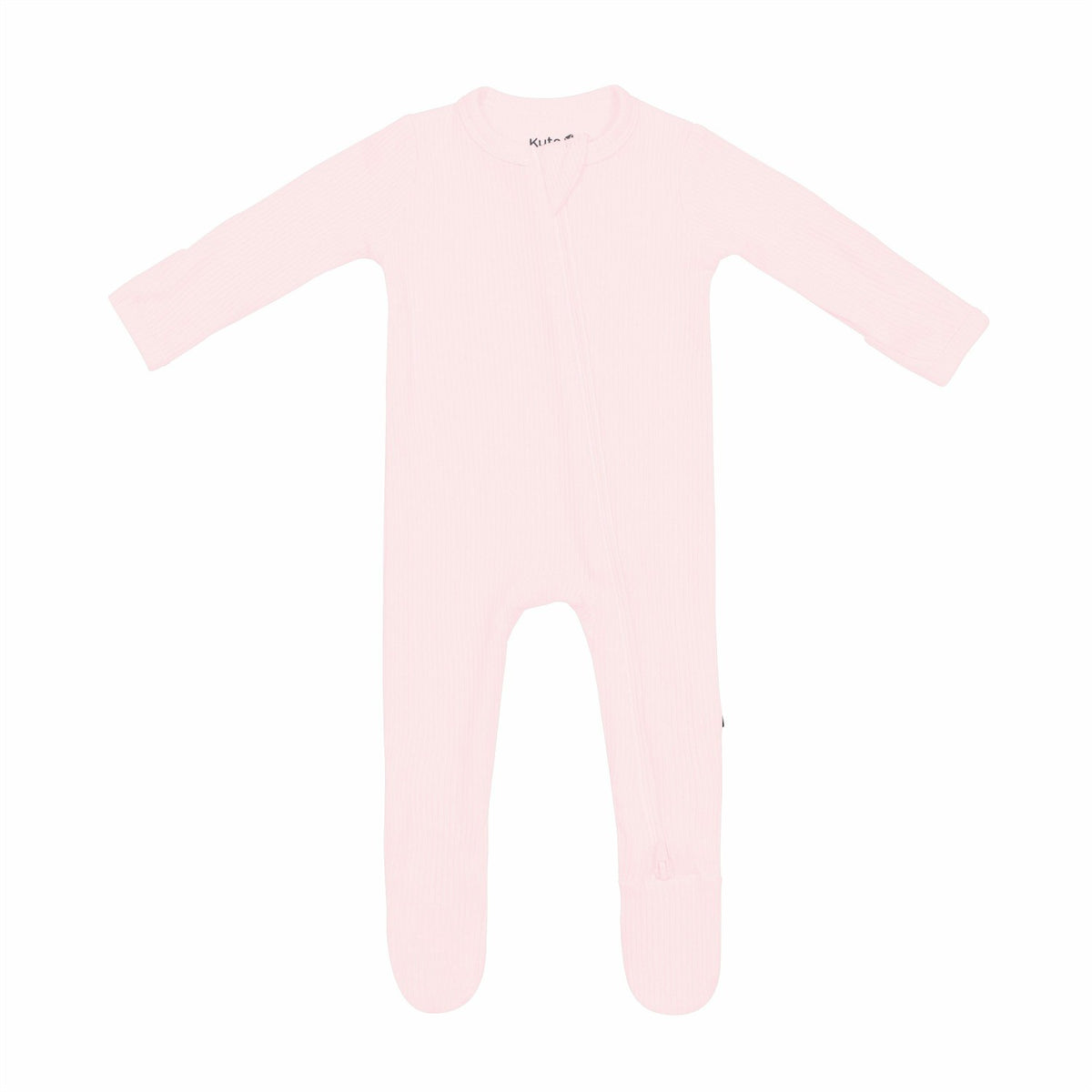 Ribbed Zipper Footie in Sakura | Kyte Baby