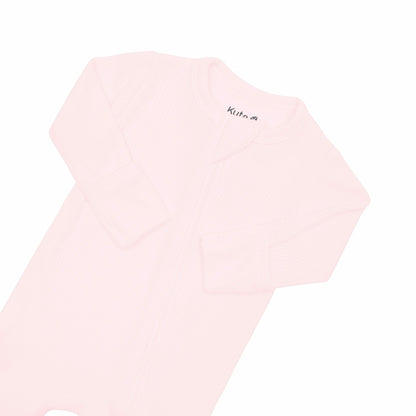 Ribbed Zipper Footie in Sakura | Kyte Baby