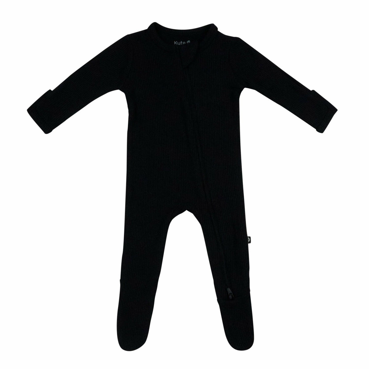 Ribbed Zipper Footie in Midnight | Kyte Baby