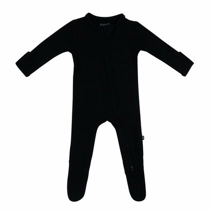 Ribbed Zipper Footie in Midnight | Kyte Baby
