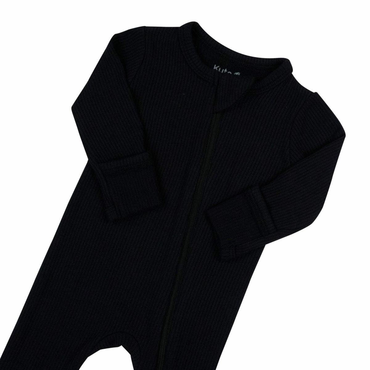 Ribbed Zipper Footie in Midnight | Kyte Baby