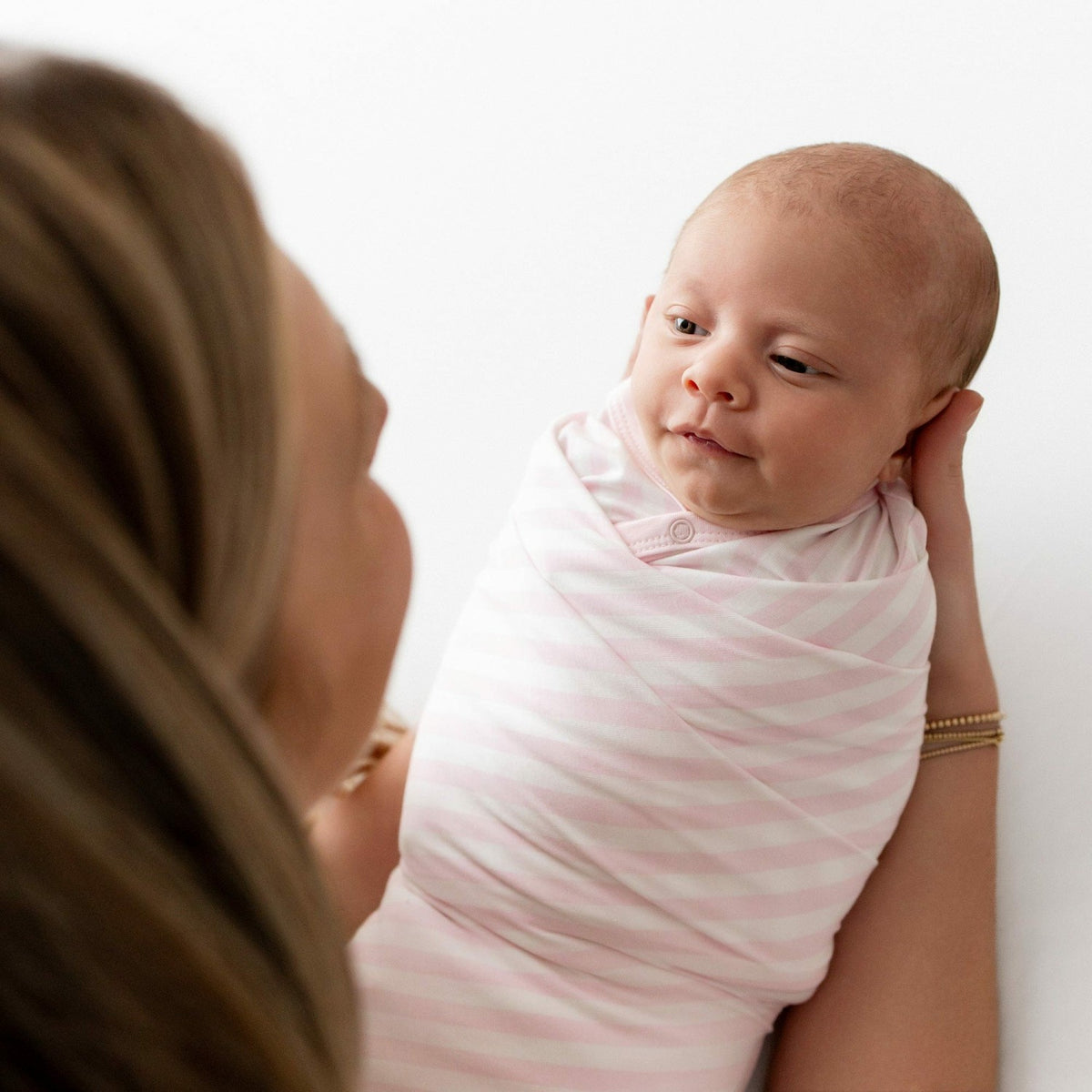 Swaddle Blanket in Small Sakura Stripe | Kyte Baby