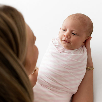 Swaddle Blanket in Small Sakura Stripe | Kyte Baby