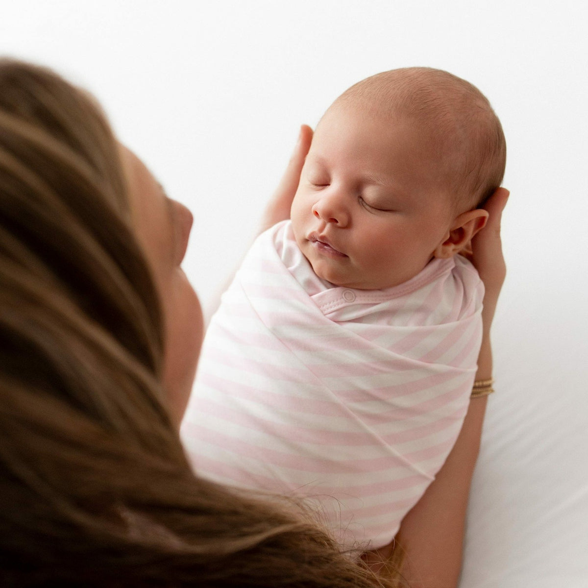 Swaddle Blanket in Small Sakura Stripe | Kyte Baby