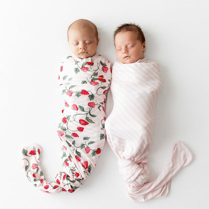 Swaddle Blanket in Small Sakura Stripe | Kyte Baby