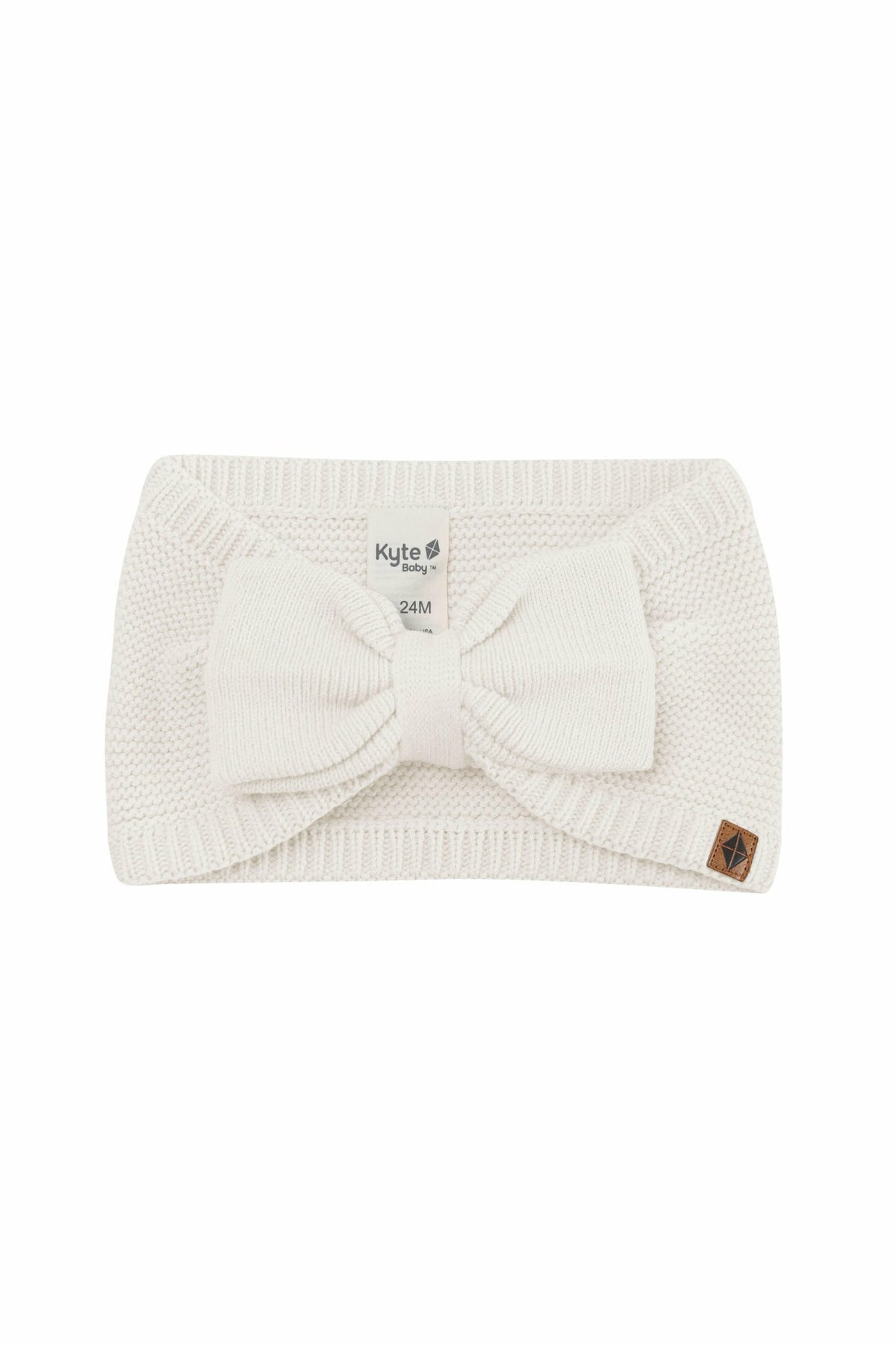 Chunky Knit Bow Headband in Oat | Kyte Baby